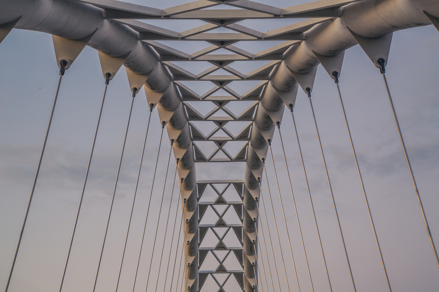 Architectural Photography of Gray Suspension Bridge